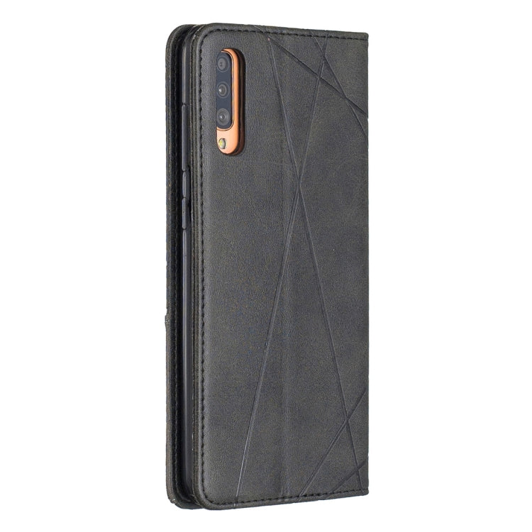 Rhombus Texture Horizontal Flip Magnetic Leather Case with Holder & Card Slots For Galaxy A70