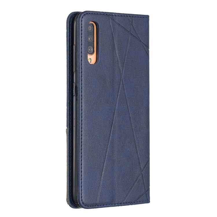 Rhombus Texture Horizontal Flip Magnetic Leather Case with Holder & Card Slots For Galaxy A70