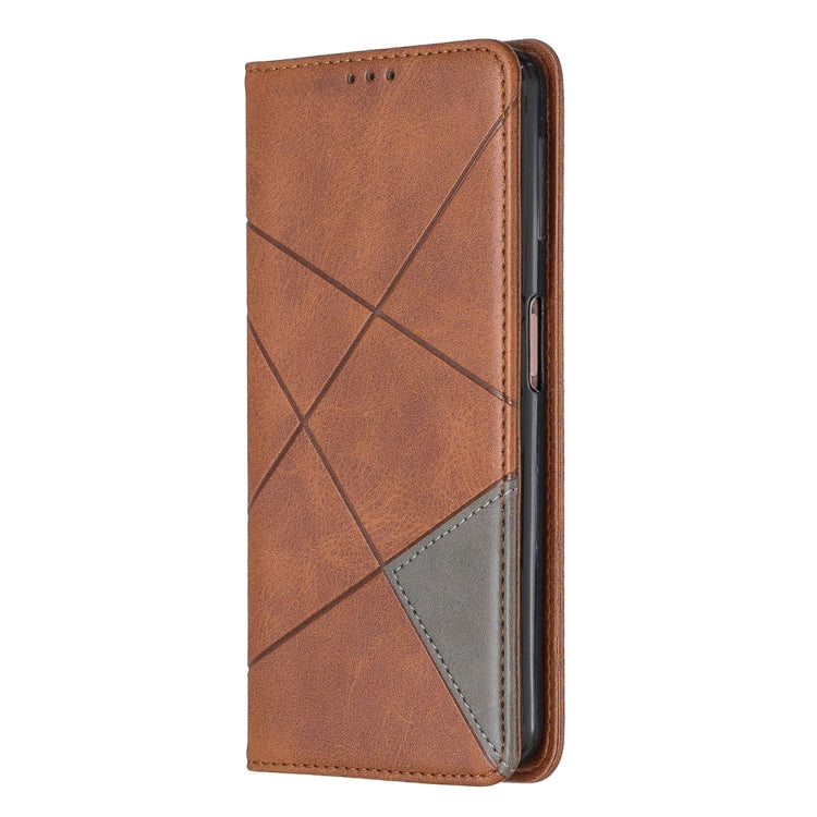 Rhombus Texture Horizontal Flip Magnetic Leather Case with Holder & Card Slots For Galaxy A7 (2018)