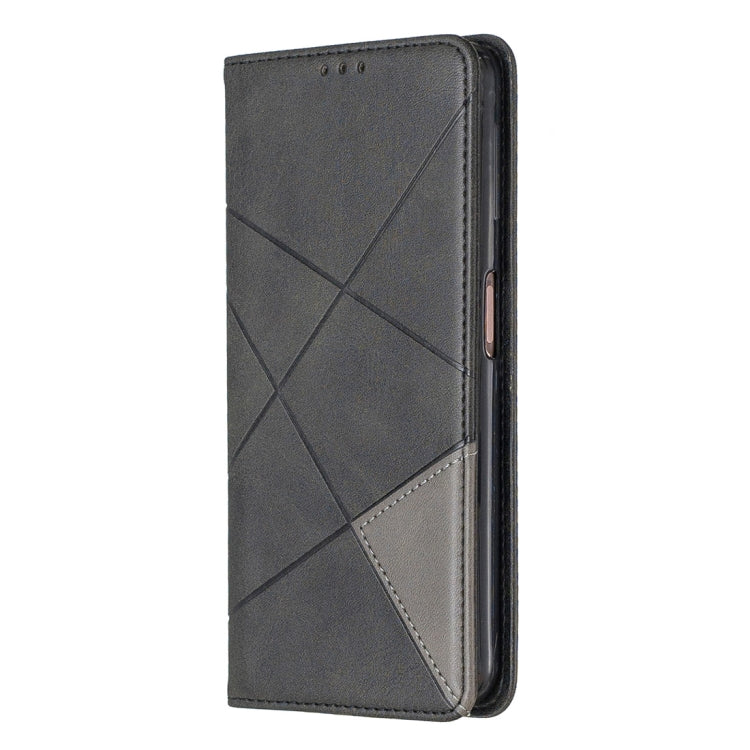 Rhombus Texture Horizontal Flip Magnetic Leather Case with Holder & Card Slots For Galaxy A7 (2018)