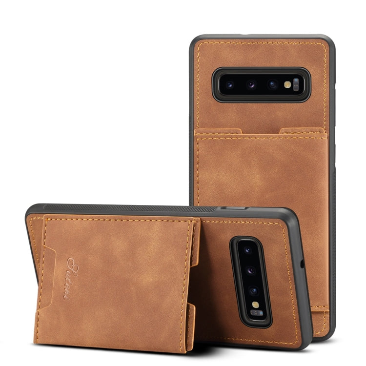 PU + TPU Protective Case with Card Slots for Galaxy S10