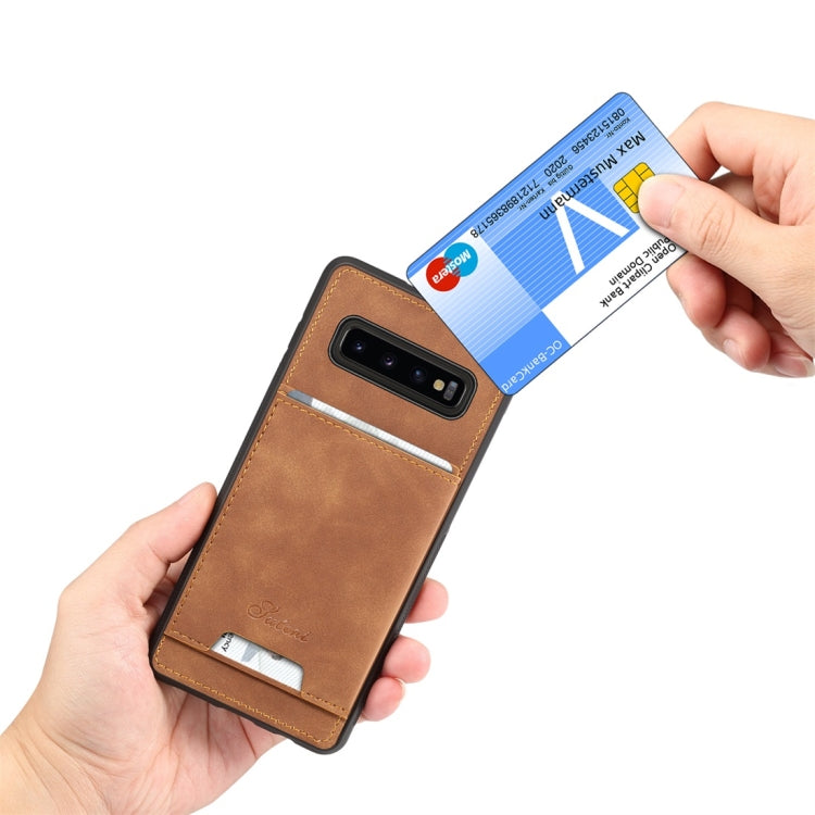 PU + TPU Protective Case with Card Slots for Galaxy S10