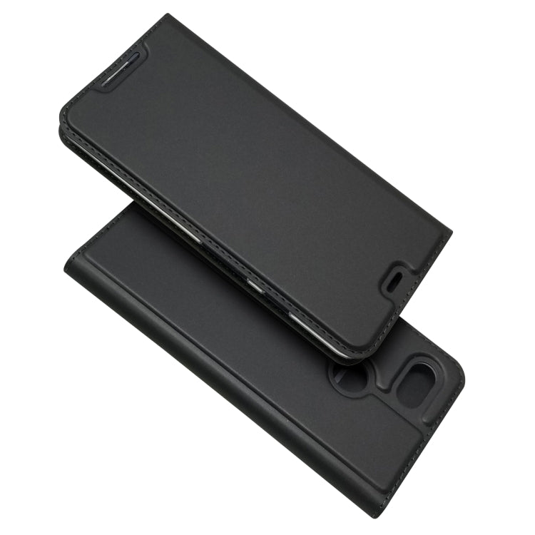 Electric Pressed Plain Texture Ultra-thin Magnetic Suction TPU + PU Leather Case with Holder & Card Slot for Google Pixel 3