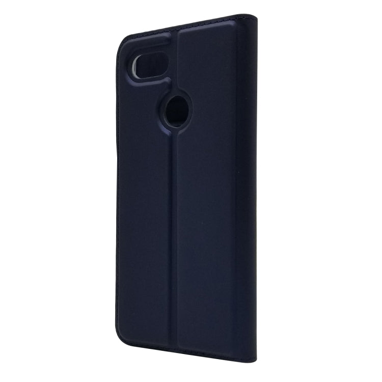 Electric Pressed Plain Texture Ultra-thin Magnetic Suction TPU + PU Leather Case with Holder & Card Slot for Google Pixel 3