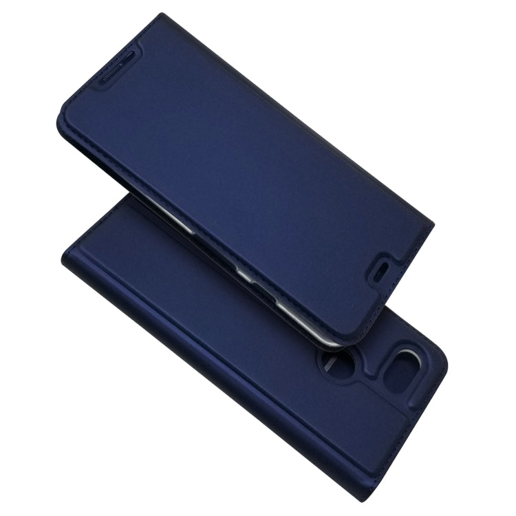 Electric Pressed Plain Texture Ultra-thin Magnetic Suction TPU + PU Leather Case with Holder & Card Slot for Google Pixel 3