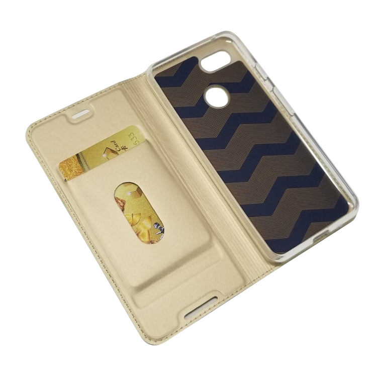 Electric Pressed Plain Texture Ultra-thin Magnetic Suction TPU + PU Leather Case with Holder & Card Slot for Google Pixel 3