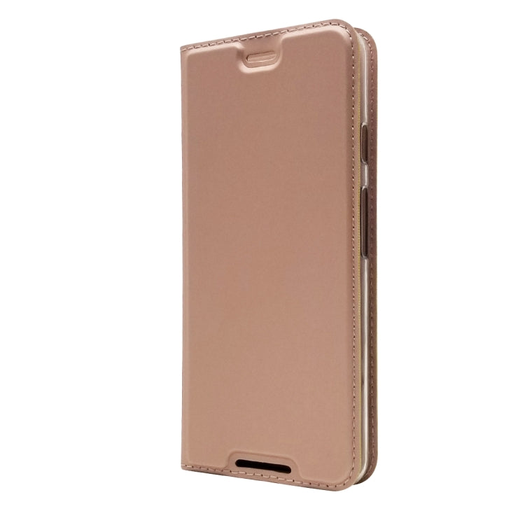 Electric Pressed Plain Texture Ultra-thin Magnetic Suction TPU + PU Leather Case with Holder & Card Slot for Google Pixel 3