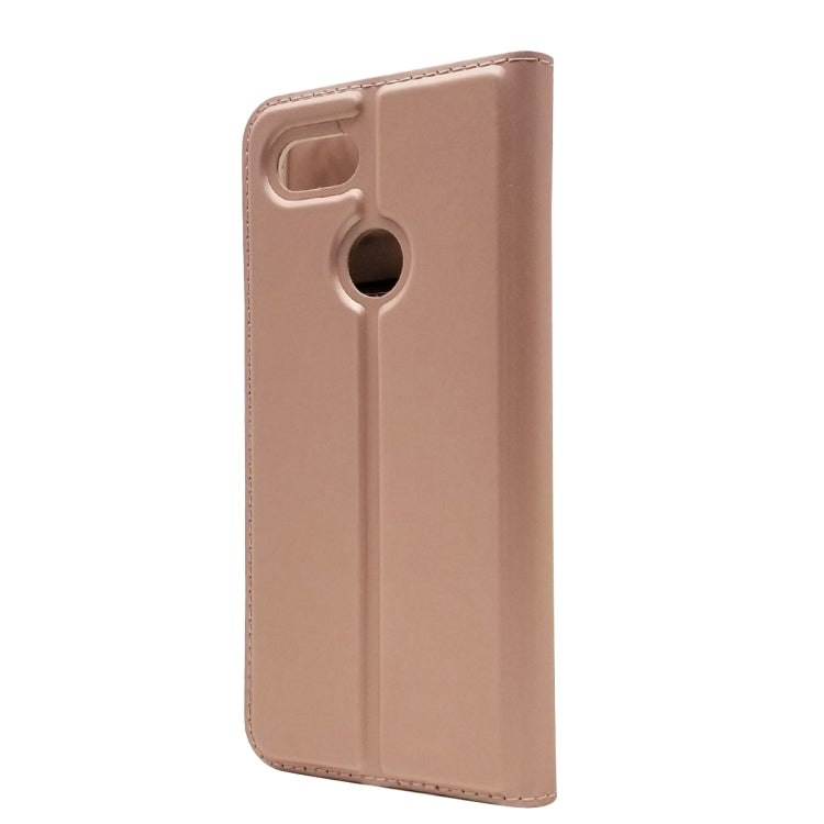 Electric Pressed Plain Texture Ultra-thin Magnetic Suction TPU + PU Leather Case with Holder & Card Slot for Google Pixel 3