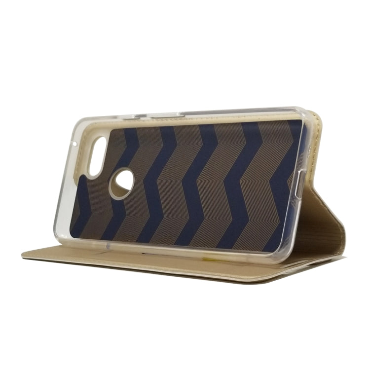 Electric Pressed Plain Texture Ultra-thin Magnetic Suction TPU + PU Leather Case with Holder & Card Slot for Google Pixel 3
