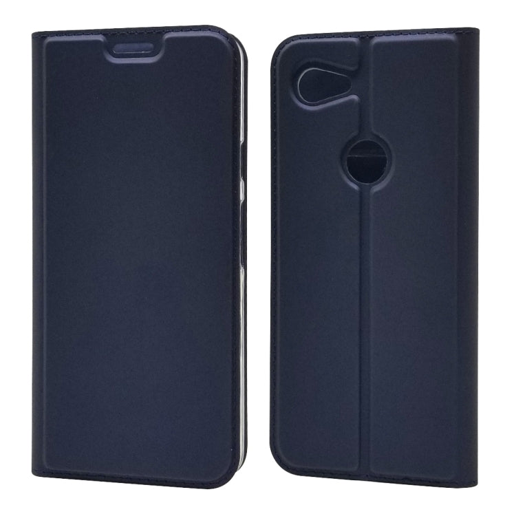 Electric Pressed Plain Texture Ultra-thin Magnetic Suction TPU + PU Leather Case with Holder & Card Slot For Google Pixel 3A XL