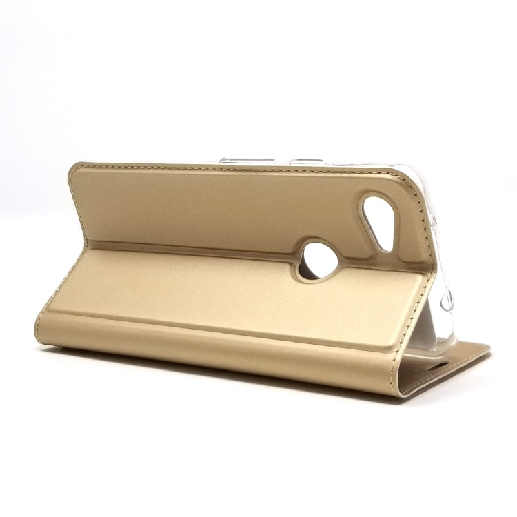 Electric Pressed Plain Texture Ultra-thin Magnetic Suction TPU + PU Leather Case with Holder & Card Slot For Google Pixel 3A XL