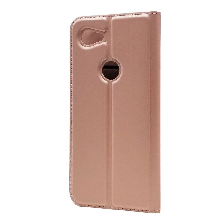 Electric Pressed Plain Texture Ultra-thin Magnetic Suction TPU + PU Leather Case with Holder & Card Slot For Google Pixel 3A XL