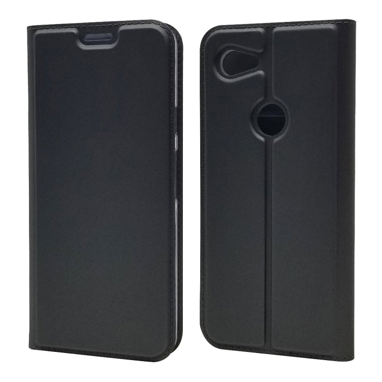 Electric Pressed Plain Texture Ultra-thin Magnetic Suction TPU + PU Leather Case with Holder & Card Slot For Google Pixel 3A