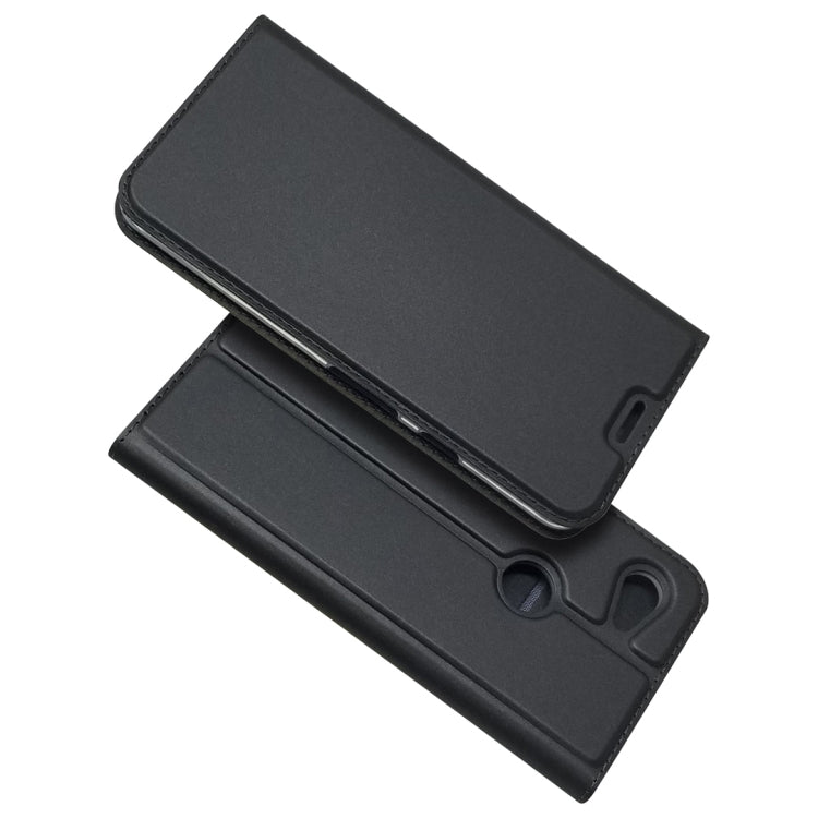 Electric Pressed Plain Texture Ultra-thin Magnetic Suction TPU + PU Leather Case with Holder & Card Slot For Google Pixel 3A