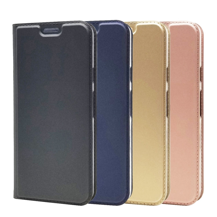 Electric Pressed Plain Texture Ultra-thin Magnetic Suction TPU + PU Leather Case with Holder & Card Slot For Google Pixel 3A