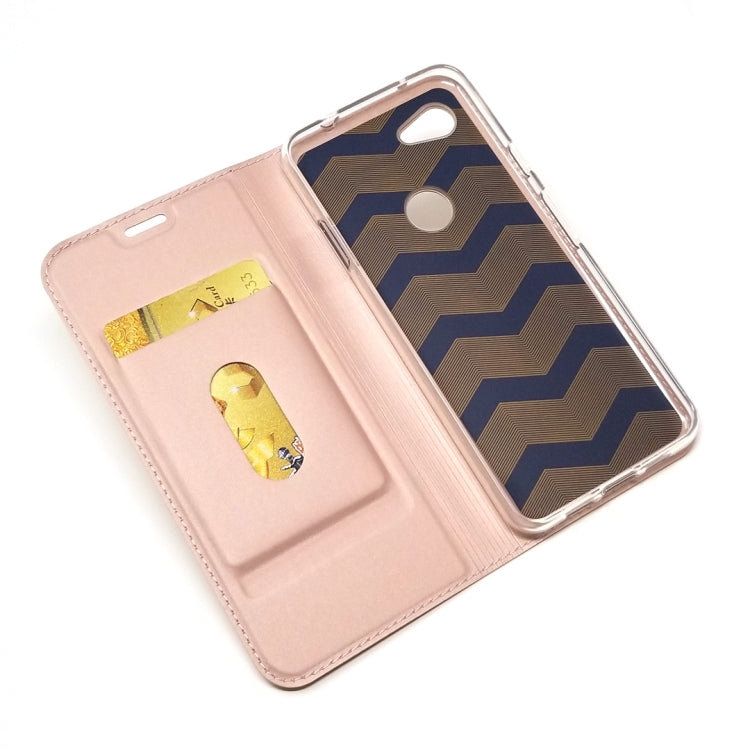 Electric Pressed Plain Texture Ultra-thin Magnetic Suction TPU + PU Leather Case with Holder & Card Slot For Google Pixel 3A