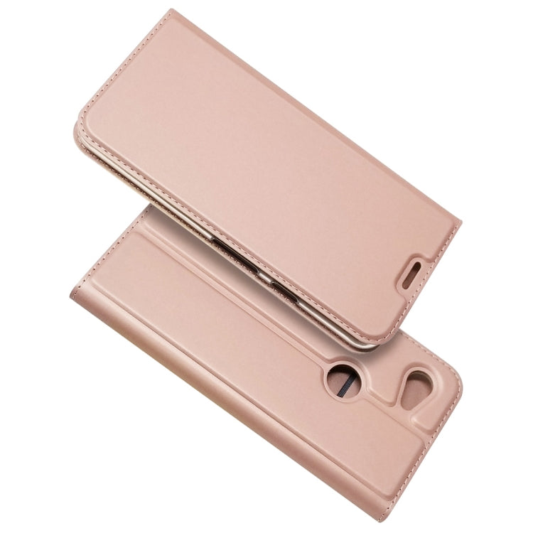 Electric Pressed Plain Texture Ultra-thin Magnetic Suction TPU + PU Leather Case with Holder & Card Slot For Google Pixel 3A