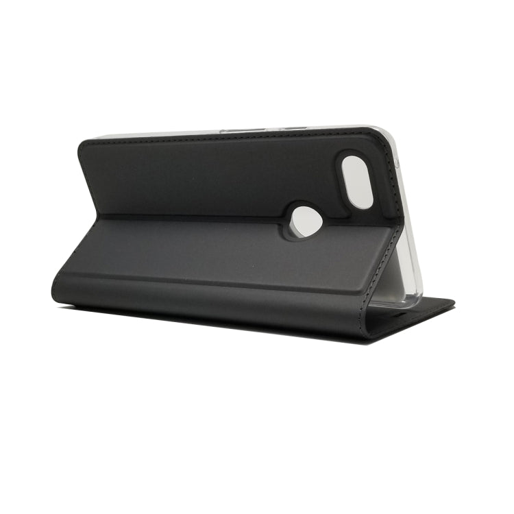 Electric Pressed Plain Texture Ultra-thin Magnetic Suction TPU + PU Leather Case with Holder & Card Slot For Google Pixel 3 XL