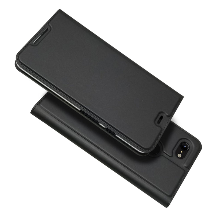 Electric Pressed Plain Texture Ultra-thin Magnetic Suction TPU + PU Leather Case with Holder & Card Slot For Google Pixel 3 XL