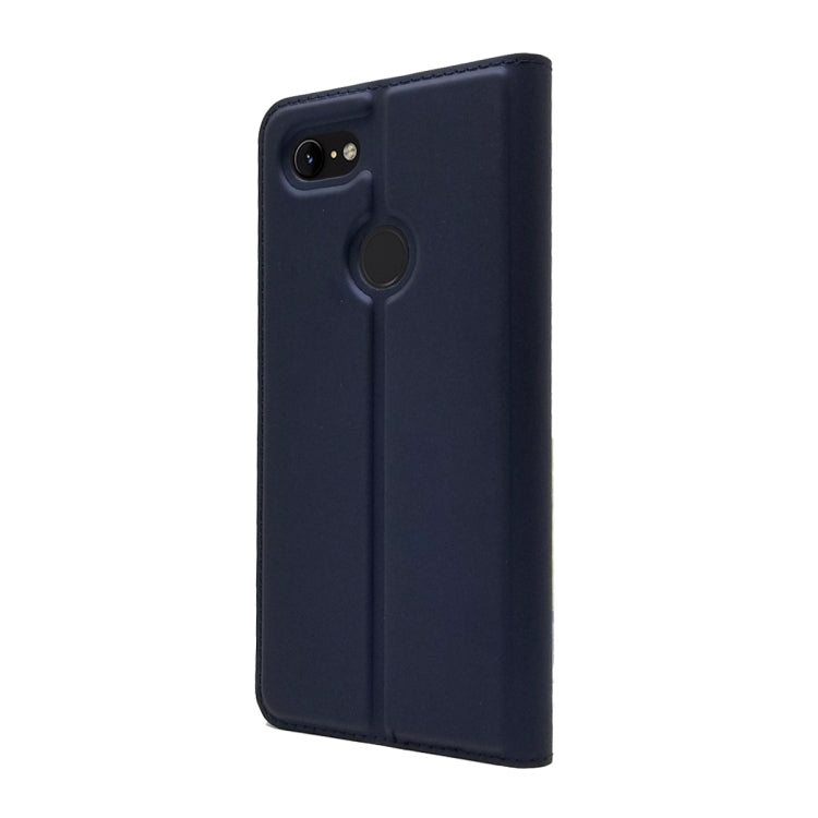 Electric Pressed Plain Texture Ultra-thin Magnetic Suction TPU + PU Leather Case with Holder & Card Slot For Google Pixel 3 XL