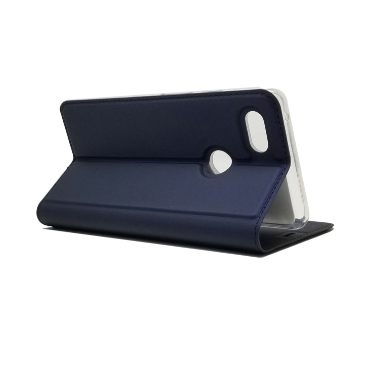 Electric Pressed Plain Texture Ultra-thin Magnetic Suction TPU + PU Leather Case with Holder & Card Slot For Google Pixel 3 XL