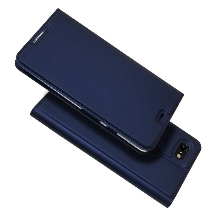 Electric Pressed Plain Texture Ultra-thin Magnetic Suction TPU + PU Leather Case with Holder & Card Slot For Google Pixel 3 XL