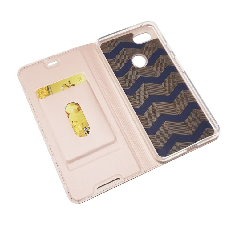 Electric Pressed Plain Texture Ultra-thin Magnetic Suction TPU + PU Leather Case with Holder & Card Slot For Google Pixel 3 XL