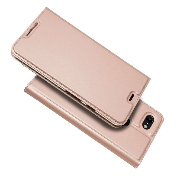 Electric Pressed Plain Texture Ultra-thin Magnetic Suction TPU + PU Leather Case with Holder & Card Slot For Google Pixel 3 XL