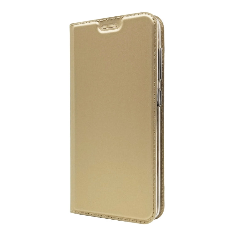 Electric Pressed Plain Texture Ultra-thin Magnetic Suction TPU + PU Leather Case with Holder & Card Slot For ASUS ZenFone Live (L1) ZA550KL