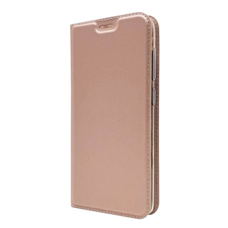 Electric Pressed Plain Texture Ultra-thin Magnetic Suction TPU + PU Leather Case with Holder & Card Slot For ASUS ZenFone Live (L1) ZA550KL