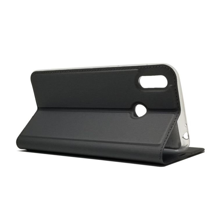 Electric Pressed Plain Texture Ultra-thin Magnetic Suction TPU + PU Leather Case with Holder & Card Slot For ASUS Zenfone Max (M2) ZB633KL