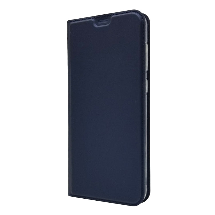 Electric Pressed Plain Texture Ultra-thin Magnetic Suction TPU + PU Leather Case with Holder & Card Slot For ASUS Zenfone Max (M2) ZB633KL