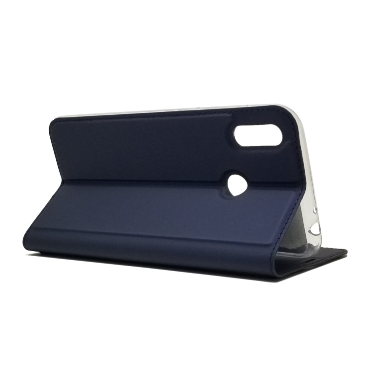 Electric Pressed Plain Texture Ultra-thin Magnetic Suction TPU + PU Leather Case with Holder & Card Slot For ASUS Zenfone Max (M2) ZB633KL