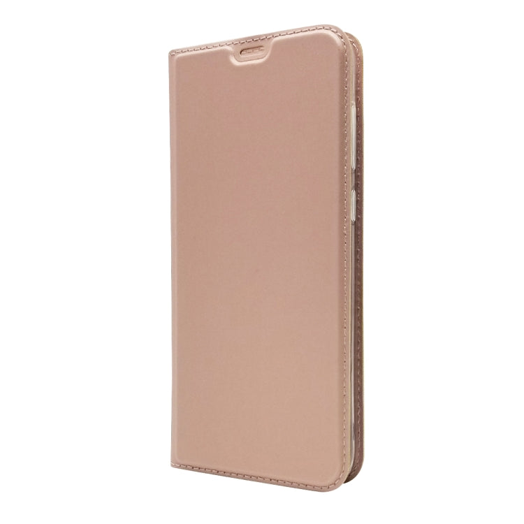 Electric Pressed Plain Texture Ultra-thin Magnetic Suction TPU + PU Leather Case with Holder & Card Slot For ASUS Zenfone Max (M2) ZB633KL