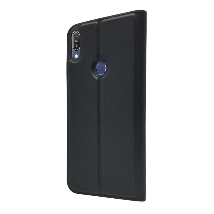 Electric Pressed Plain Texture Ultra-thin Magnetic Suction TPU + PU Leather Case with Holder & Card Slot For ASUS Zenfone Max Pro (M1) ZB601KL ZB602K