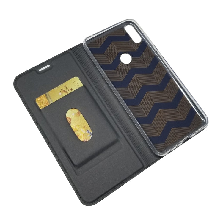 Electric Pressed Plain Texture Ultra-thin Magnetic Suction TPU + PU Leather Case with Holder & Card Slot For ASUS Zenfone Max Pro (M1) ZB601KL ZB602K