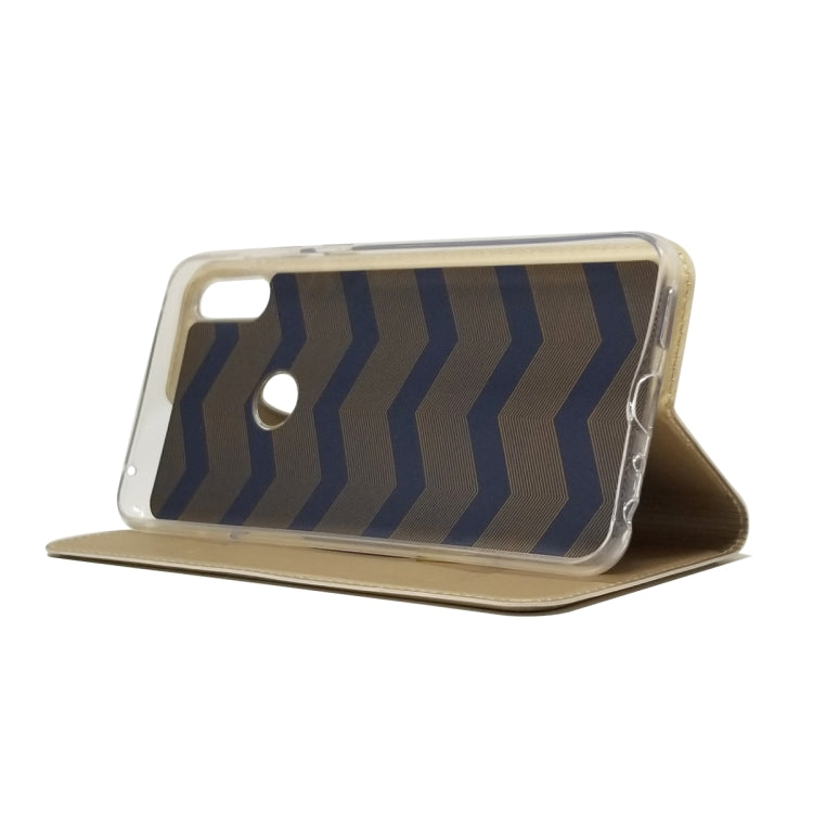 Electric Pressed Plain Texture Ultra-thin Magnetic Suction TPU + PU Leather Case with Holder & Card Slot For ASUS Zenfone Max Pro (M1) ZB601KL ZB602K