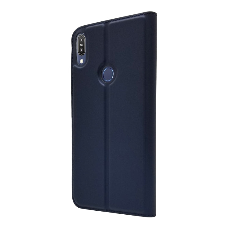 Electric Pressed Plain Texture Ultra-thin Magnetic Suction TPU + PU Leather Case with Holder & Card Slot For ASUS Zenfone Max Pro (M1) ZB601KL ZB602K