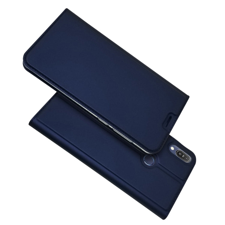Electric Pressed Plain Texture Ultra-thin Magnetic Suction TPU + PU Leather Case with Holder & Card Slot For ASUS Zenfone Max Pro (M1) ZB601KL ZB602K