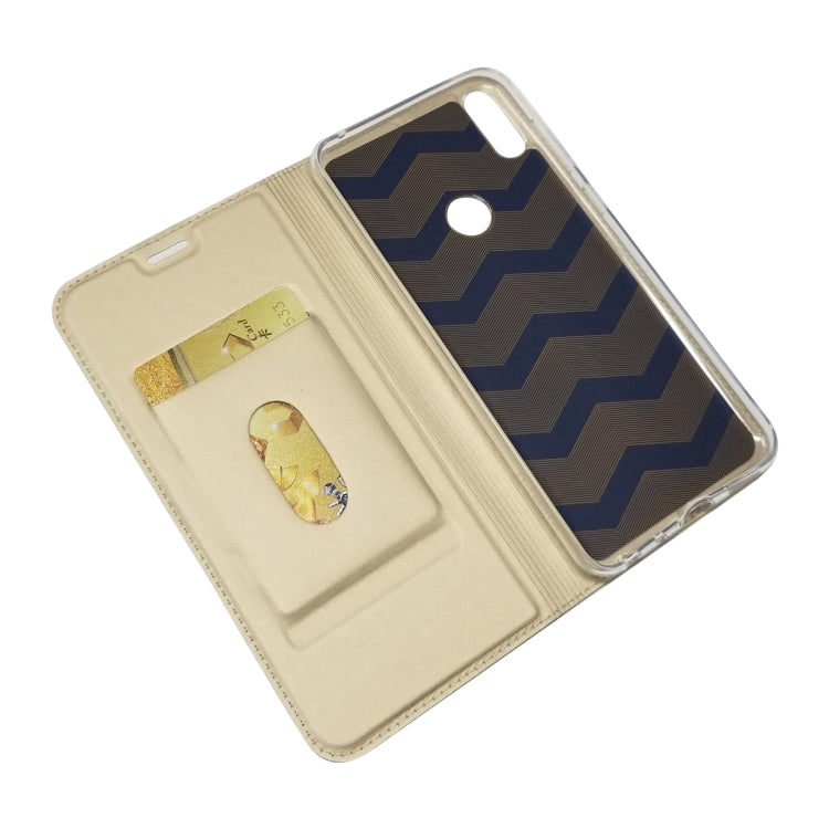 Electric Pressed Plain Texture Ultra-thin Magnetic Suction TPU + PU Leather Case with Holder & Card Slot For ASUS Zenfone Max Pro (M1) ZB601KL ZB602K
