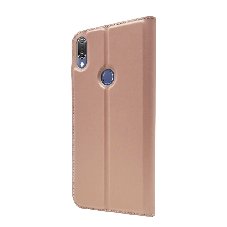 Electric Pressed Plain Texture Ultra-thin Magnetic Suction TPU + PU Leather Case with Holder & Card Slot For ASUS Zenfone Max Pro (M1) ZB601KL ZB602K
