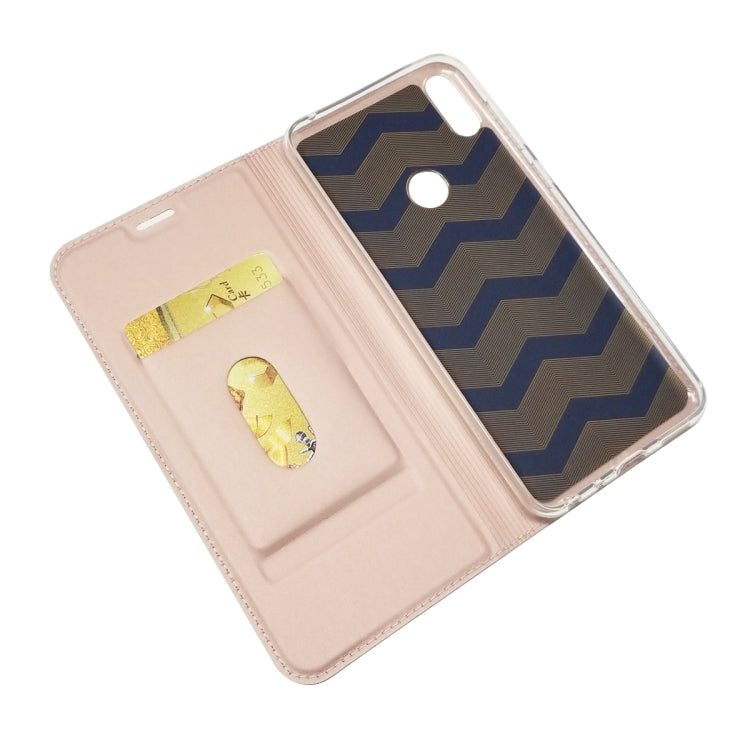 Electric Pressed Plain Texture Ultra-thin Magnetic Suction TPU + PU Leather Case with Holder & Card Slot For ASUS Zenfone Max Pro (M1) ZB601KL ZB602K
