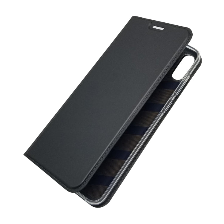 Electric Pressed Plain Texture Ultra-thin Magnetic Suction TPU + PU Leather Case with Holder & Card Slot For ASUS Zenfone Max Pro (M1) ZB601KL ZB602K