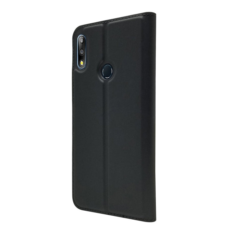 Electric Pressed Plain Texture Ultra-thin Magnetic Suction TPU + PU Leather Case with Holder & Card Slot For ASUS Zenfone Max Pro (M2) ZB631KL