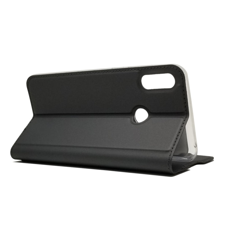 Electric Pressed Plain Texture Ultra-thin Magnetic Suction TPU + PU Leather Case with Holder & Card Slot For ASUS Zenfone Max Pro (M2) ZB631KL