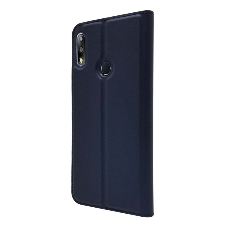 Electric Pressed Plain Texture Ultra-thin Magnetic Suction TPU + PU Leather Case with Holder & Card Slot For ASUS Zenfone Max Pro (M2) ZB631KL