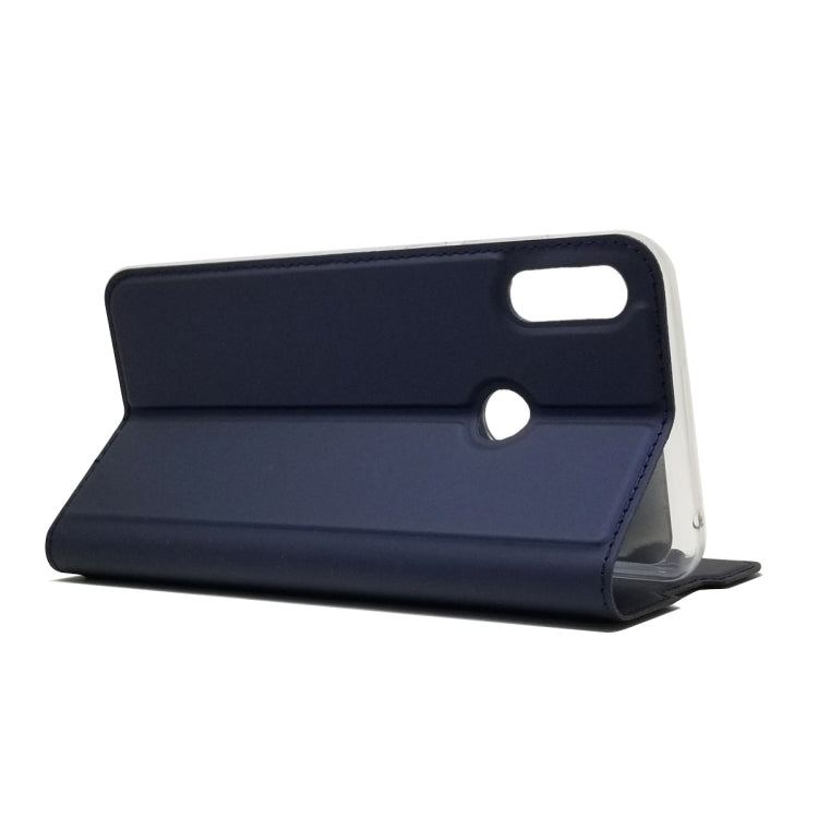 Electric Pressed Plain Texture Ultra-thin Magnetic Suction TPU + PU Leather Case with Holder & Card Slot For ASUS Zenfone Max Pro (M2) ZB631KL