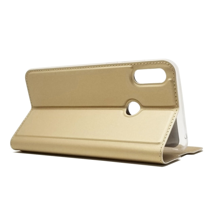 Electric Pressed Plain Texture Ultra-thin Magnetic Suction TPU + PU Leather Case with Holder & Card Slot For ASUS Zenfone Max Pro (M2) ZB631KL