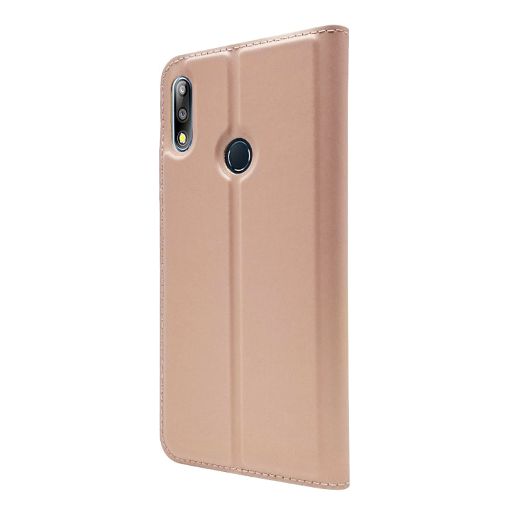 Electric Pressed Plain Texture Ultra-thin Magnetic Suction TPU + PU Leather Case with Holder & Card Slot For ASUS Zenfone Max Pro (M2) ZB631KL