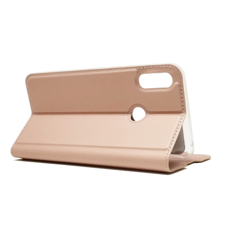 Electric Pressed Plain Texture Ultra-thin Magnetic Suction TPU + PU Leather Case with Holder & Card Slot For ASUS Zenfone Max Pro (M2) ZB631KL
